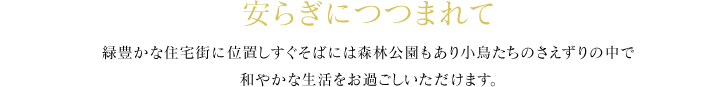 安らぎにつつまれて